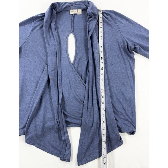 Chico's Zenergy Open Front Cross Back Cardigan Coastal Grandma Boho Women's 2 /L - Picture 8 of 11